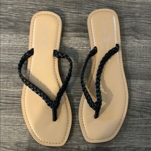 Chinese Laundry Braided Black and Tan Women's Sandals - NEW NO BOX